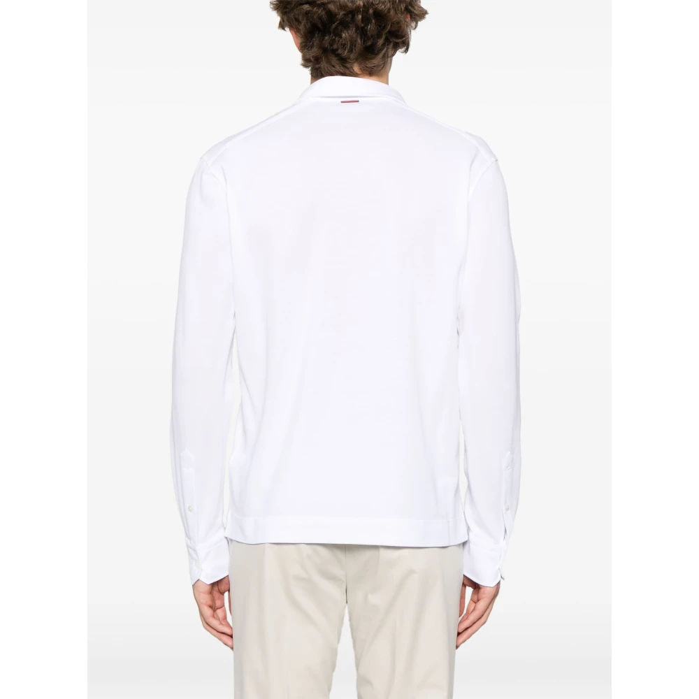 Ermenegildo Zegna Katoenen poloshirt met 3 knopen White Heren