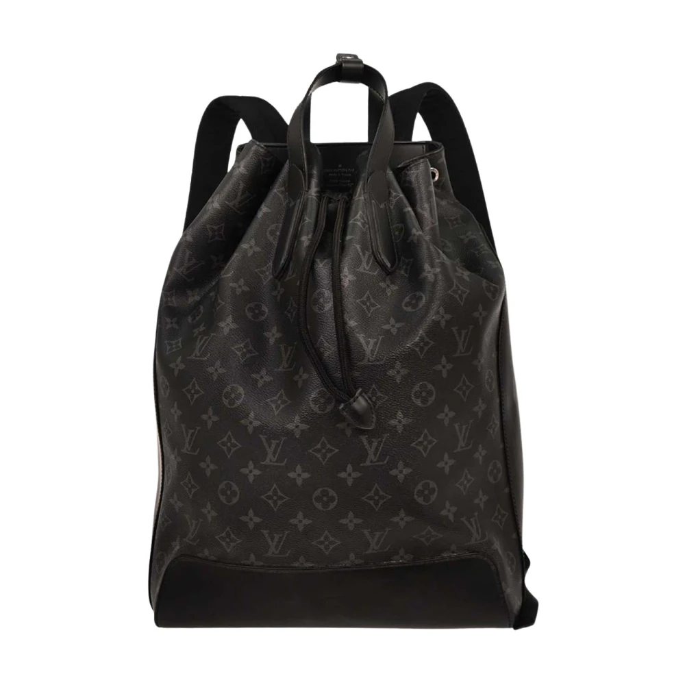 Louis Vuitton Vintage Men's Black Pre-Owned Vintage Monogram Drawstring Backpack
