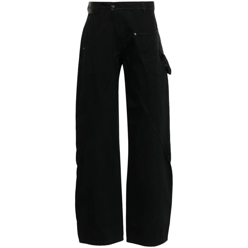 JW Anderson Zwarte Denim Wide Leg Jeans Black Heren