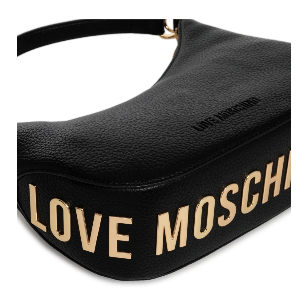 Love Moschino Logo Hobo Tas met Verstelbare Band Black Dames