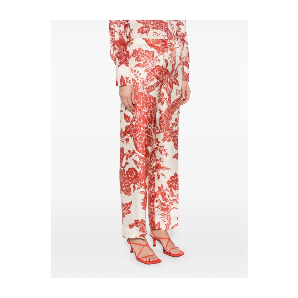 F.r.s For Restless Sleepers Rode bloemenprint elastische taillebroek Red Dames