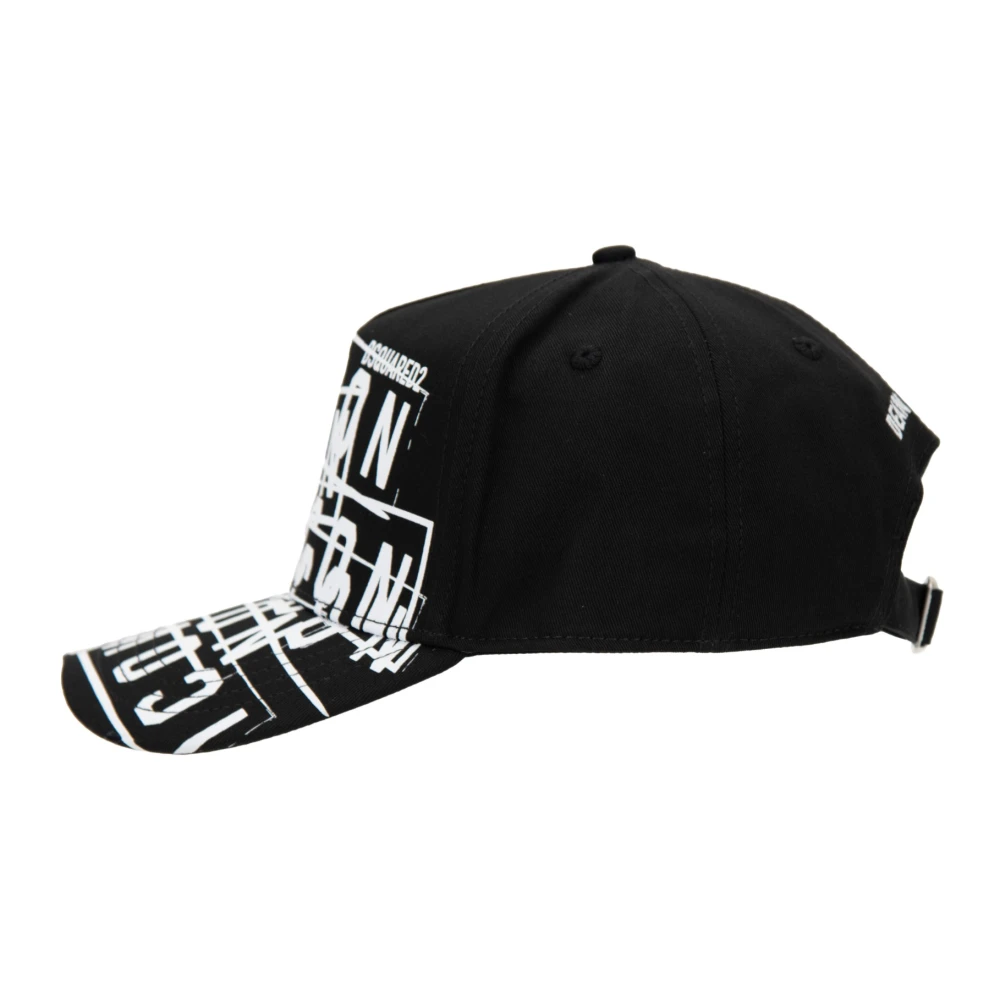 Dsquared2 Icon Baseballpet met gesp sluiting Black Unisex