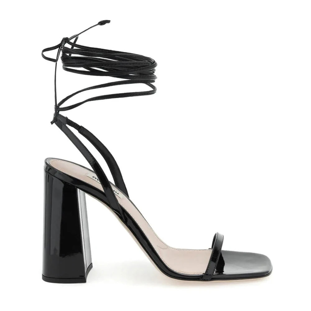 Miu Miu Women's Black Leather Sandals