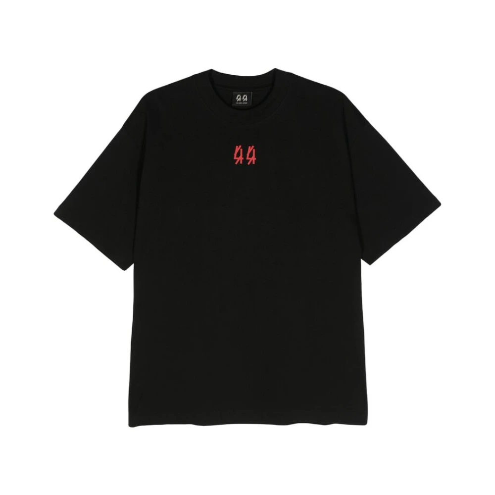 44 Label Group Zwart Logo Print Crew Neck T-shirt Black Heren