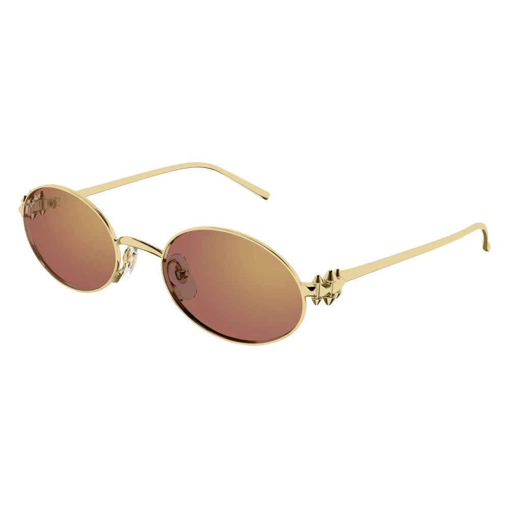 Cartier Unisex Yellow Sunglasses, 52 Mm, Oval Embellished Sunglasses