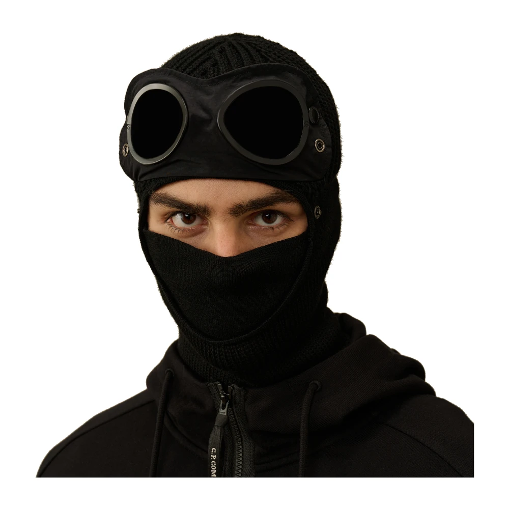C.P. Company Merino wol Balaclava Goggle Hoed Black Heren