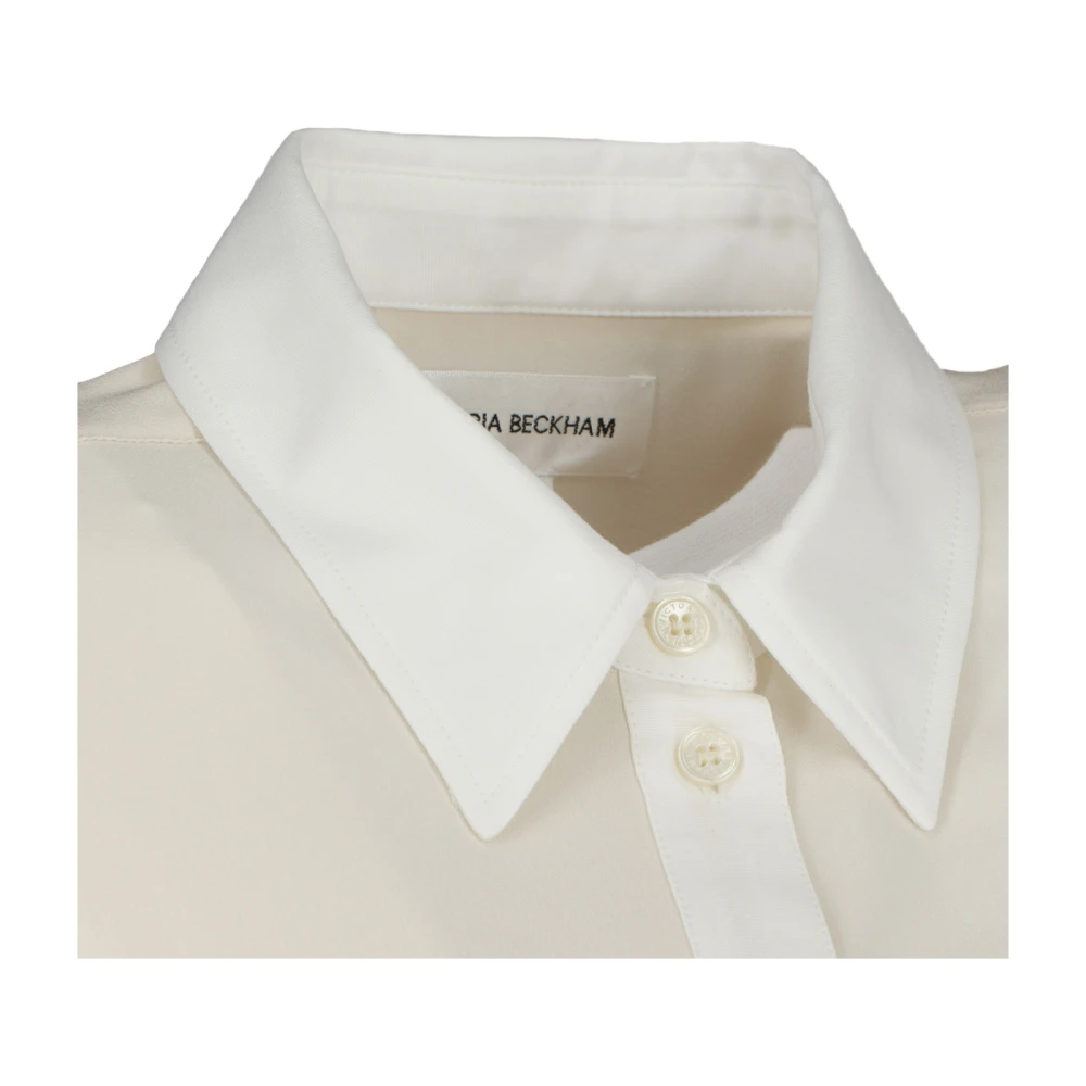 Victoria Beckham Stijlvol Contrast Blouse Beige Dames