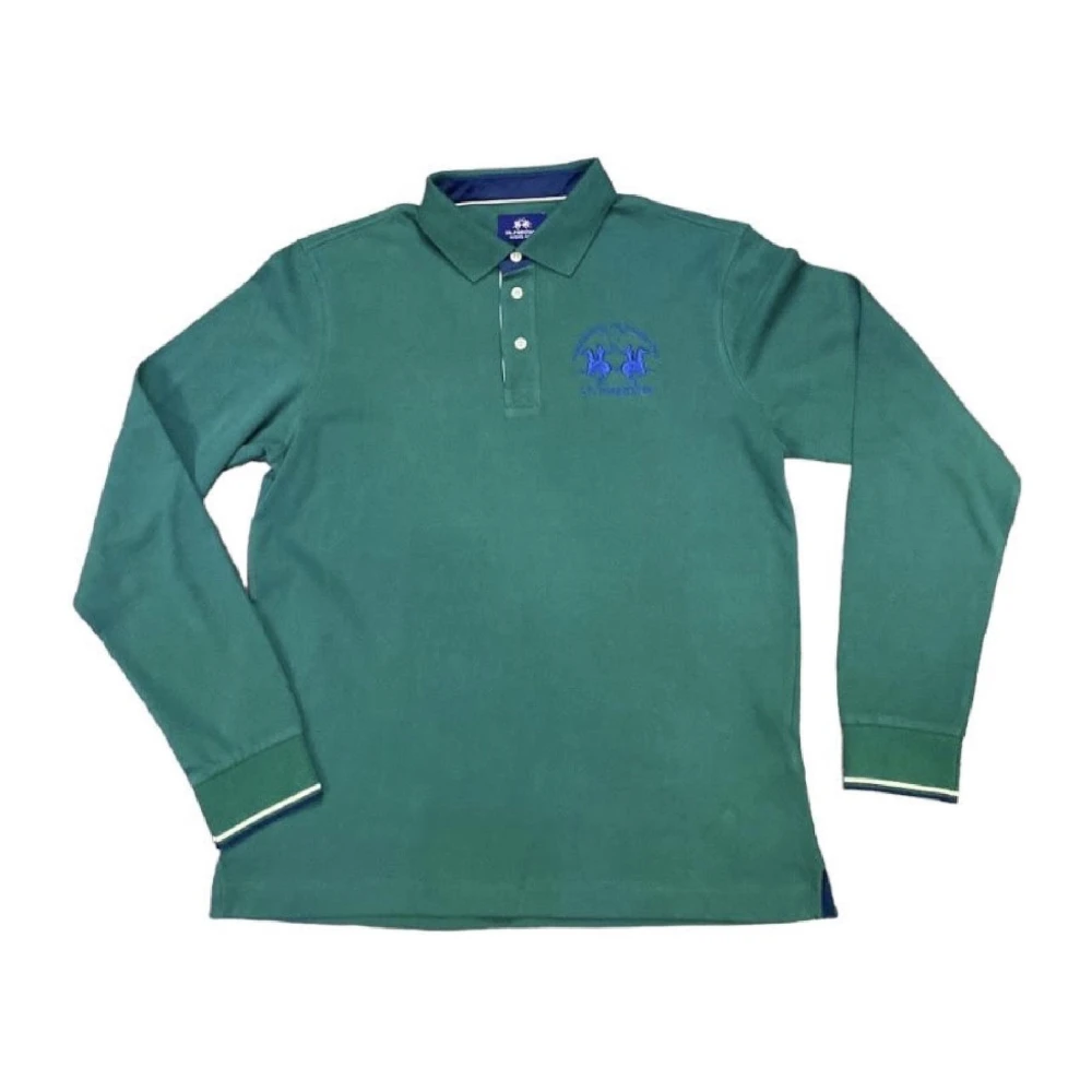 La Martina Men's Gray Stylish Green Polo Shirt For - Polo Shirts - 2XL - Tops