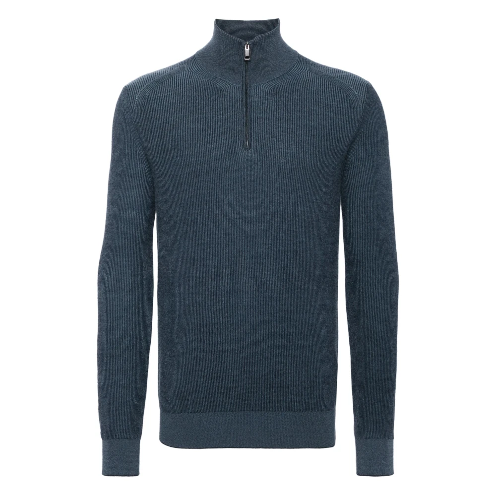 Brioni Luxe Cashmere Wol Zijde Gebreide Kleding Blue Heren