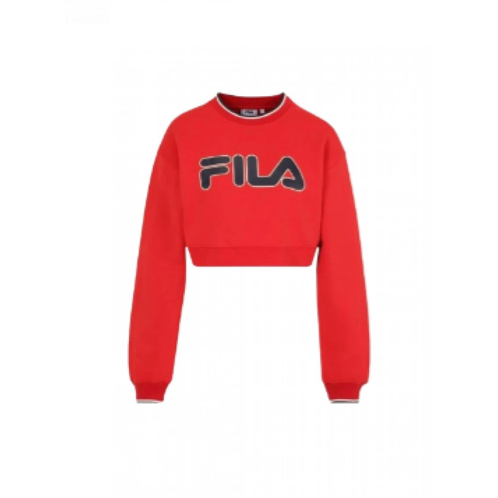 Fila Rode lange mouwen crew neck sweatshirt Red Dames