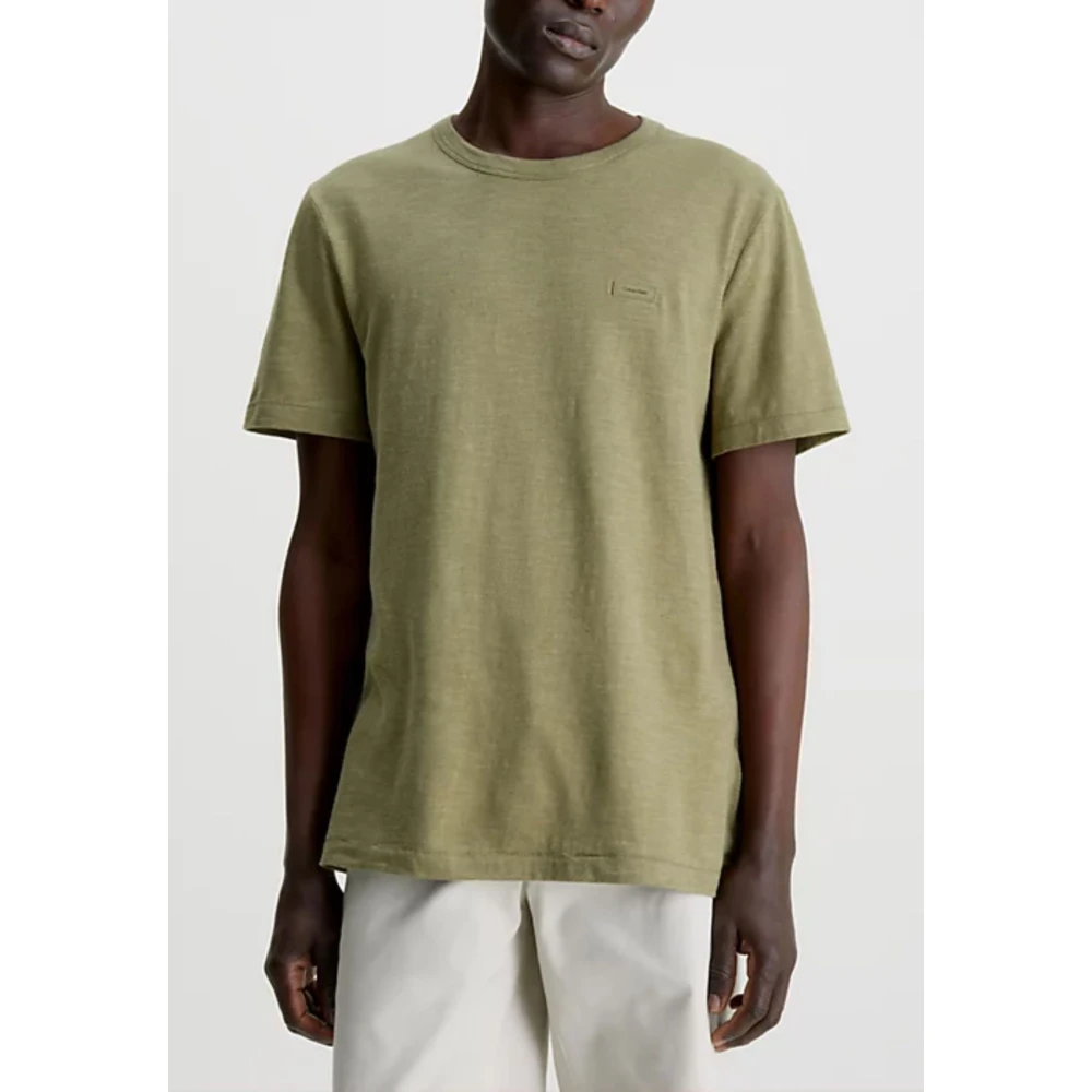 Calvin Klein Katoen Linnen Heren T-Shirt Green Heren