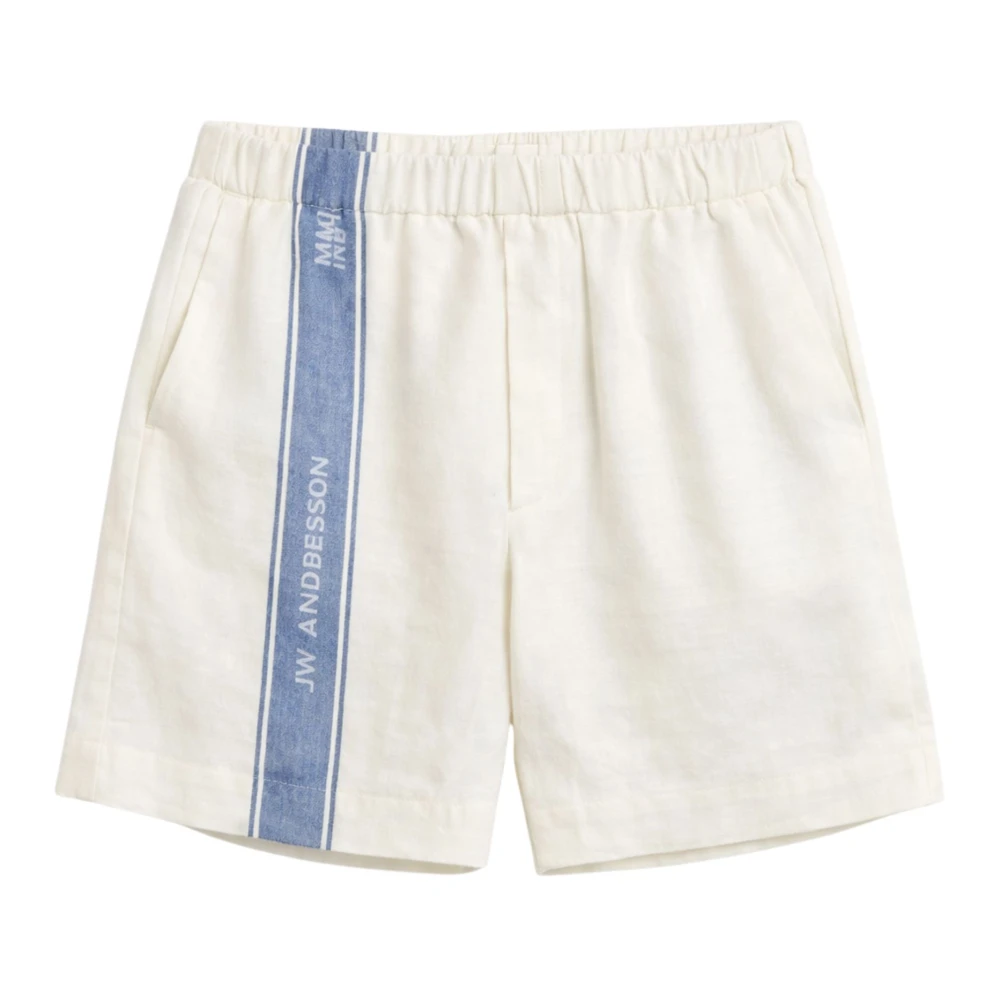 Jw Anderson Men's White Casual Shorts, S, Striped Shorts