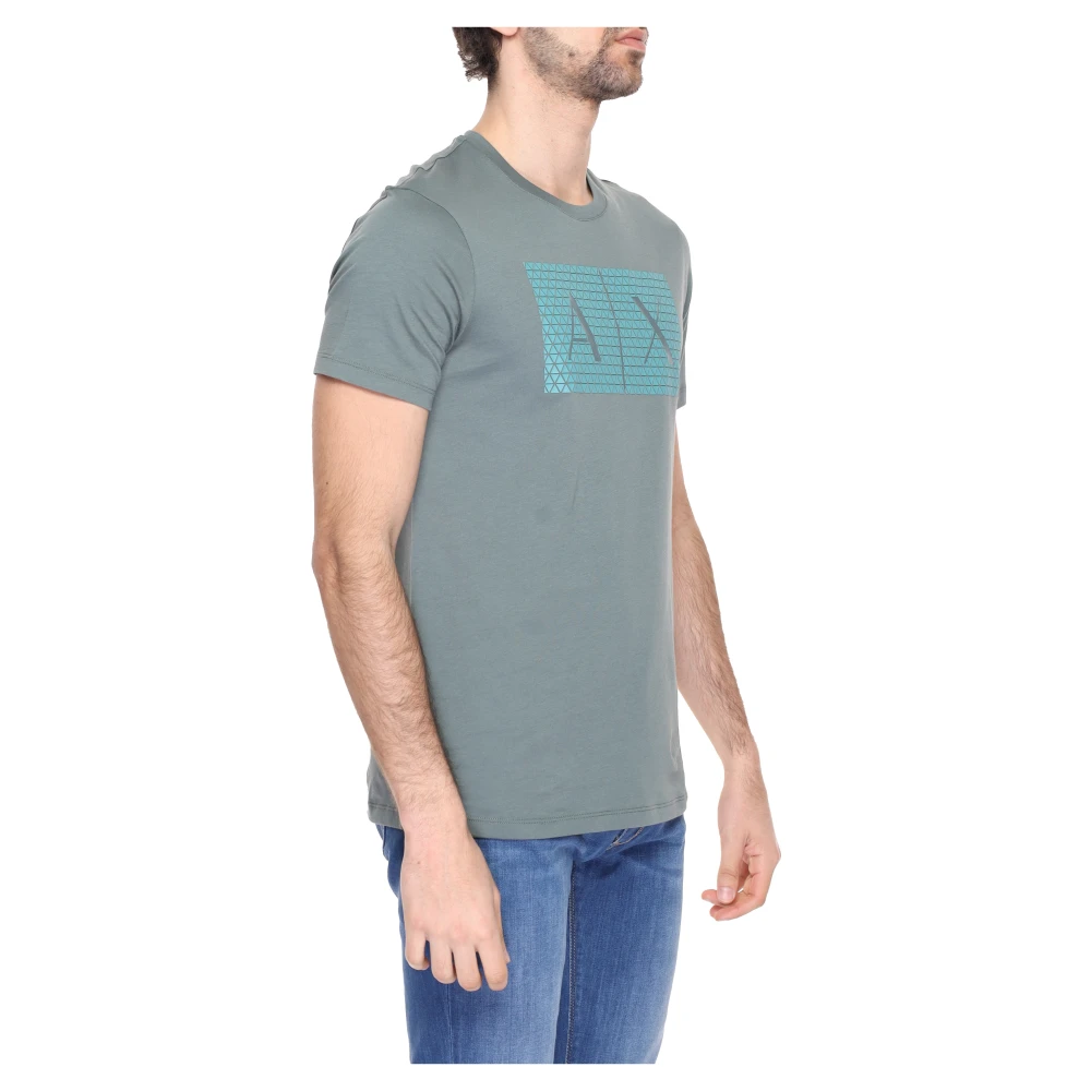 Armani Exchange Heren Katoen Lente Zomer T-Shirt Green Heren