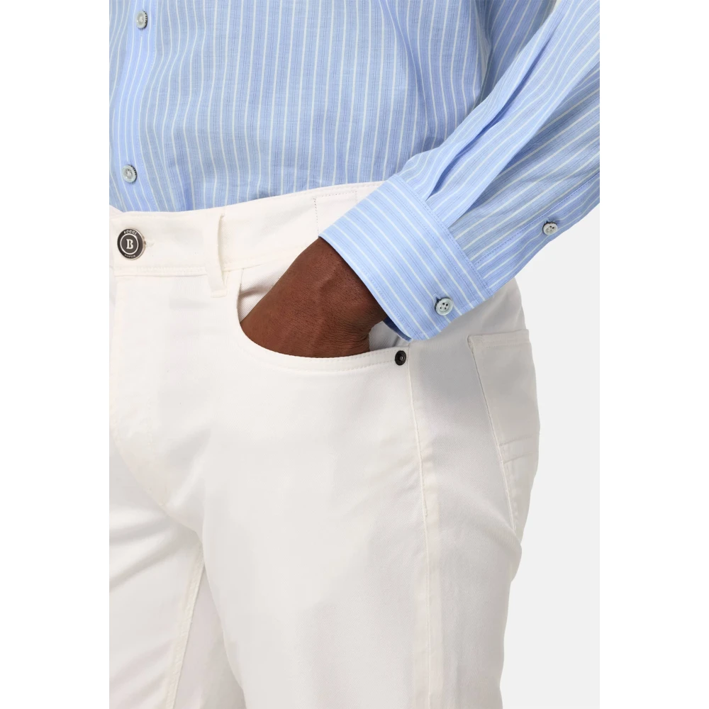 Boggi Milano Regular Gestreept Katoenen Popeline Overhemd Blue Heren