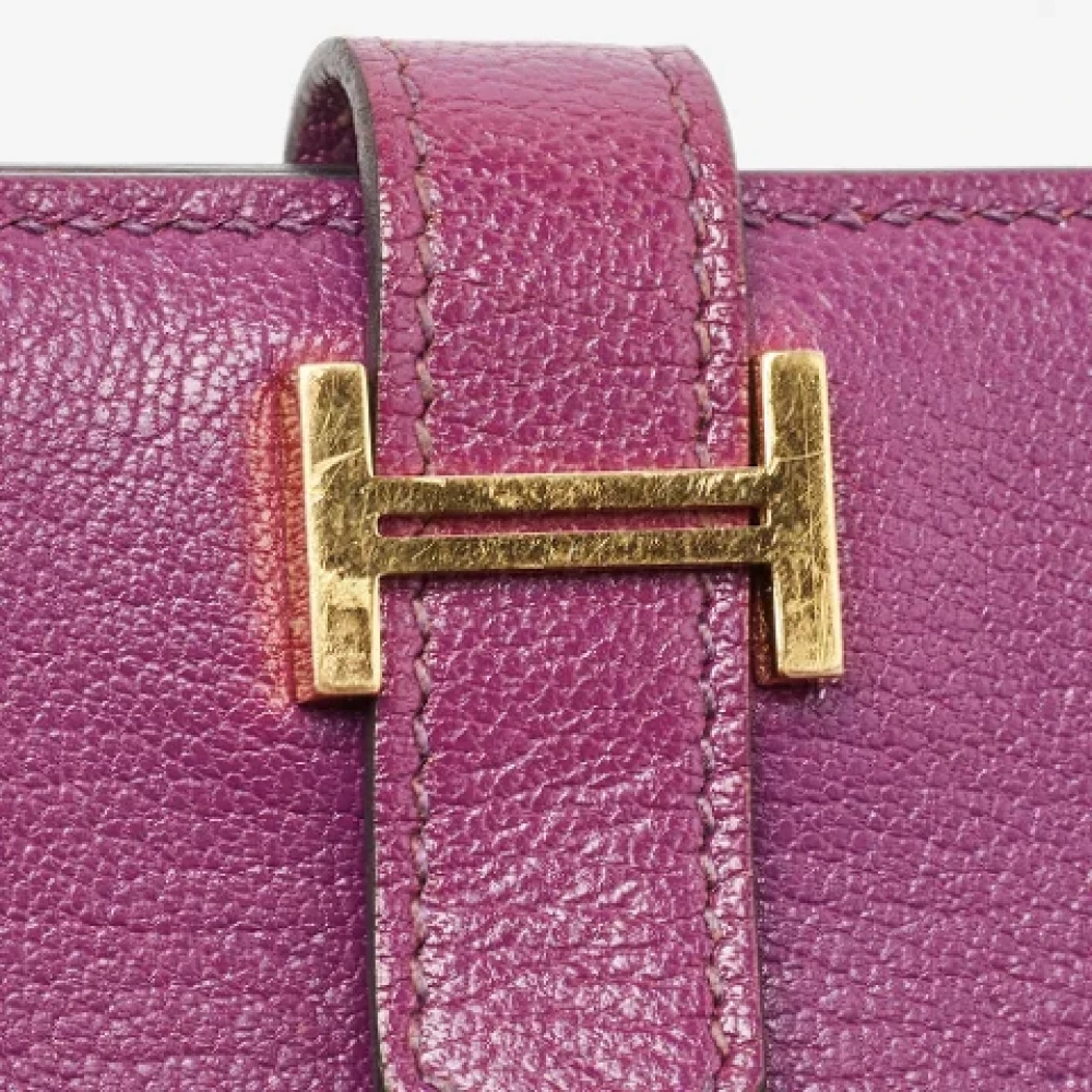 Hermès Vintage Pre-owned Leather wallets Purple Dames