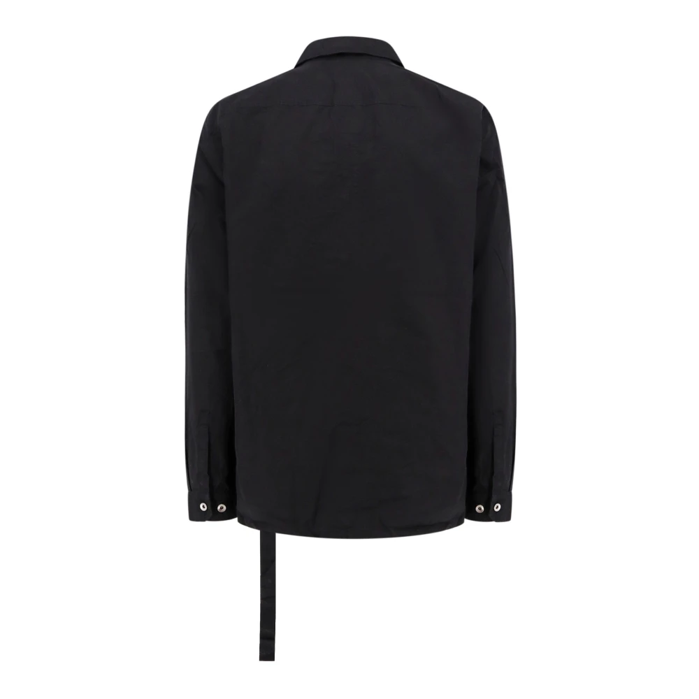 Rick Owens Zwarte Overhemd met Puntkraag Ss24 Black Heren