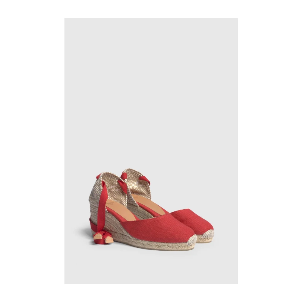 Castañer Carina Canvas Sleehakken Red Dames