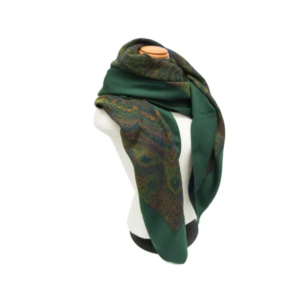 Dior Vintage Pre-owned Wool scarves Green Dames