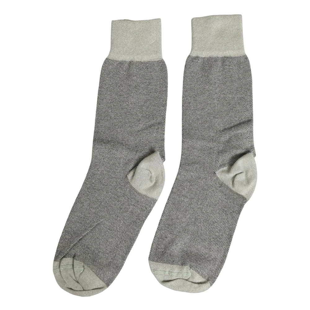 Dolce & Gabbana Charcoal Grey Logo Mid Calf Women Accessory Socks - L - Image 2