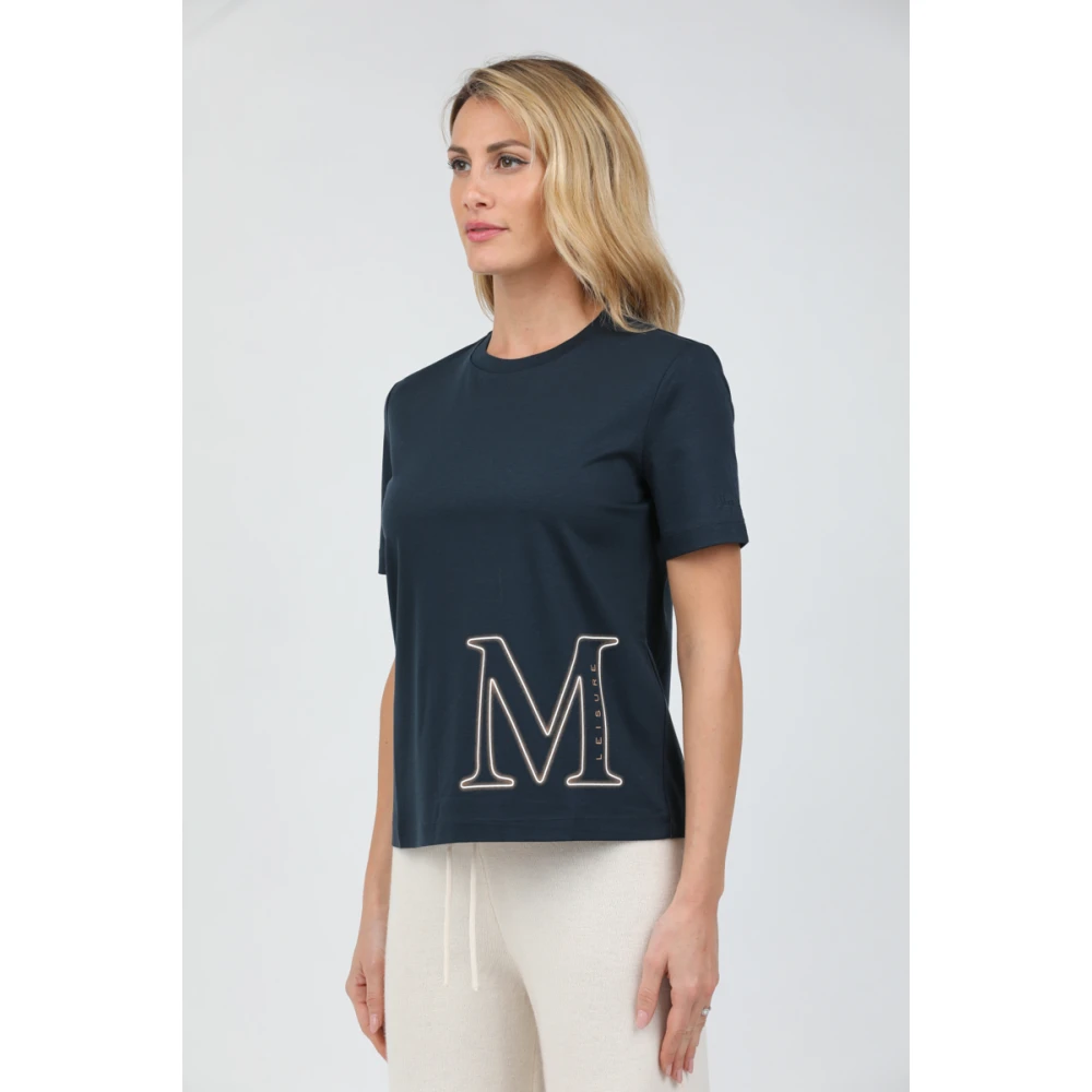 Max Mara Monogram T-shirt Blue Dames