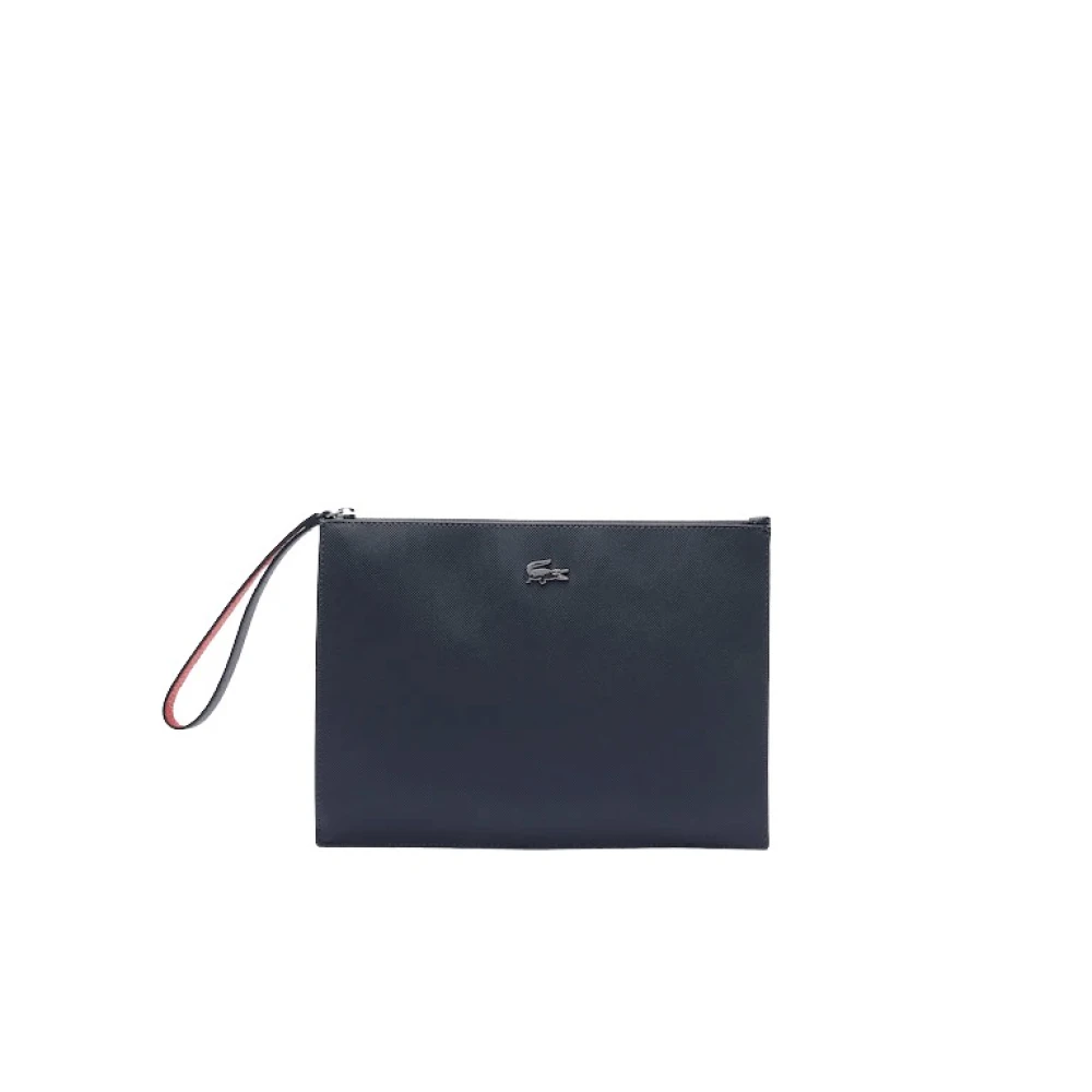 Lacoste Women's Blue Modern Coated Canvas Clutch With Removable Strap - Clutches - One Size - Bags