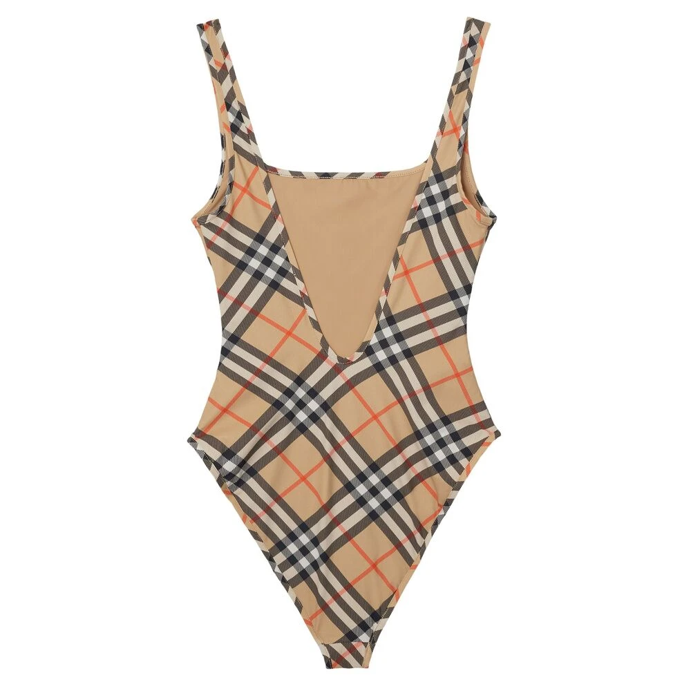Burberry Geruit Patroon Strandkleding Slip-On Stijl Black Dames