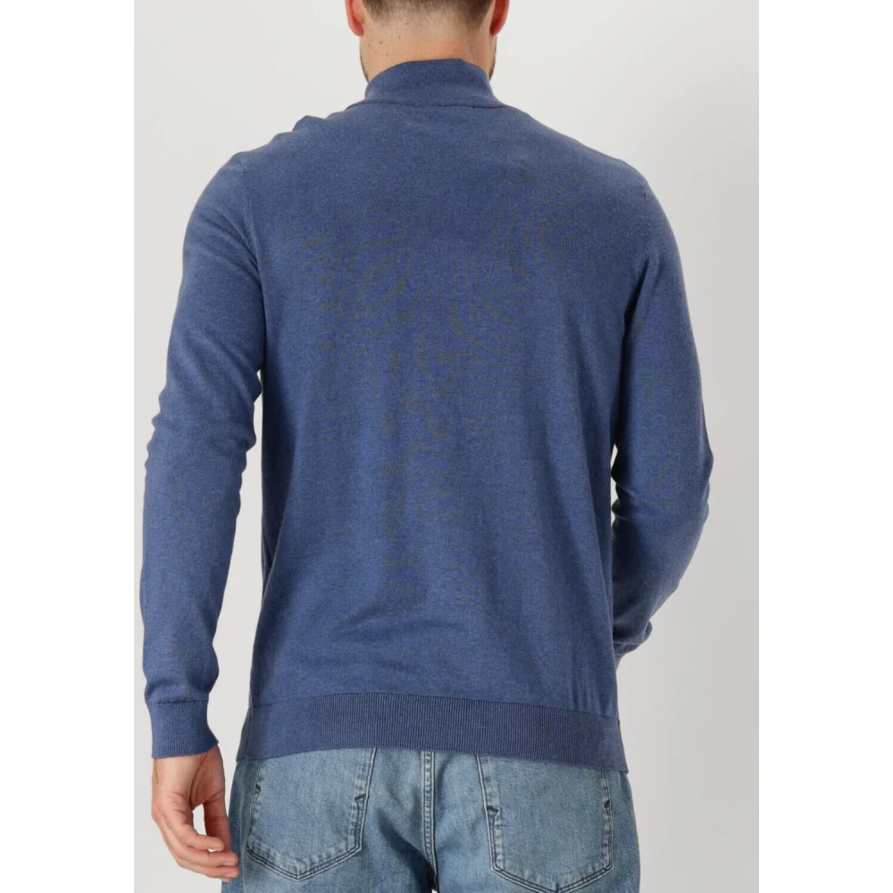 Selected Homme Blauwe Half Zip Cardigan voor Mannen Blue Heren