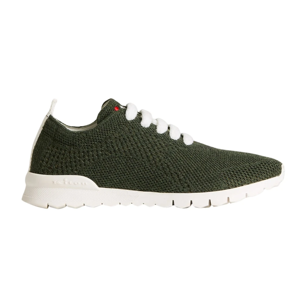 Kiton Groene Cashmere Gebreide Sneakers Dames Schoenen