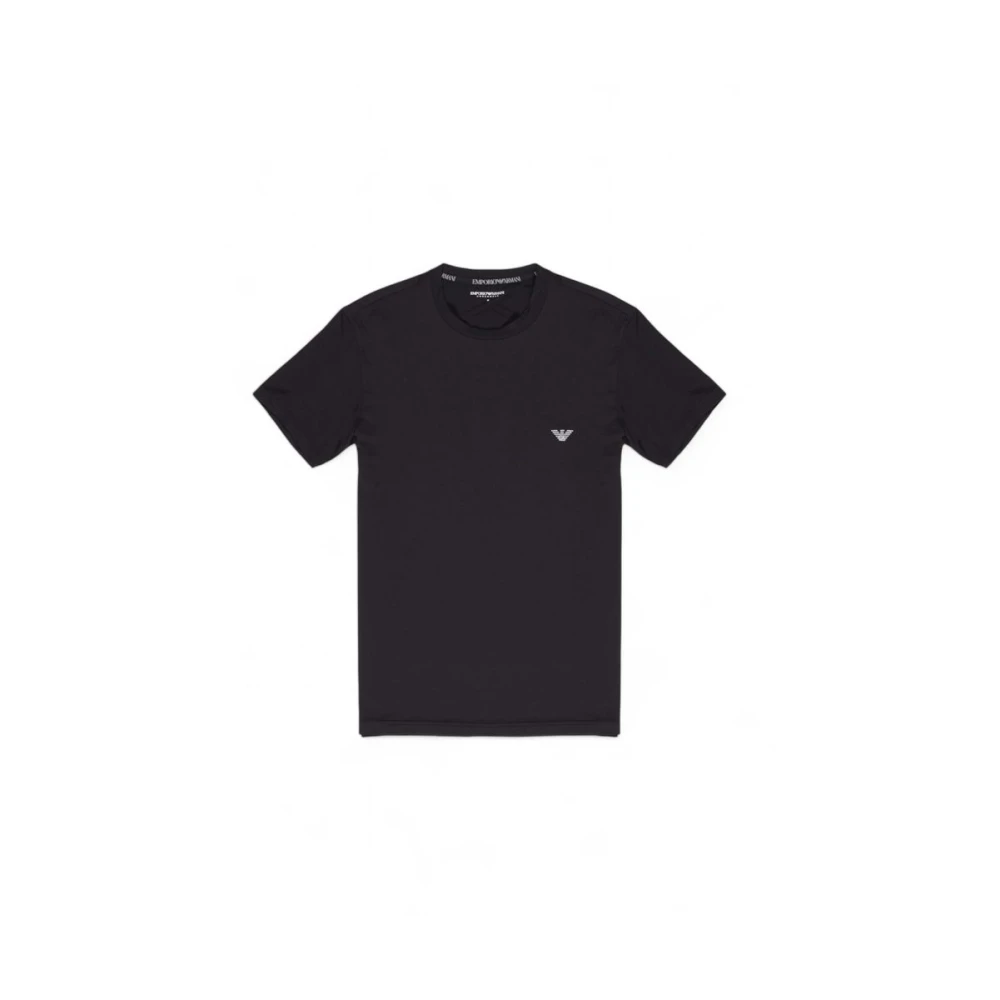 Emporio Armani Zwart Modal T-shirt Herfst Winter Collectie Black Heren