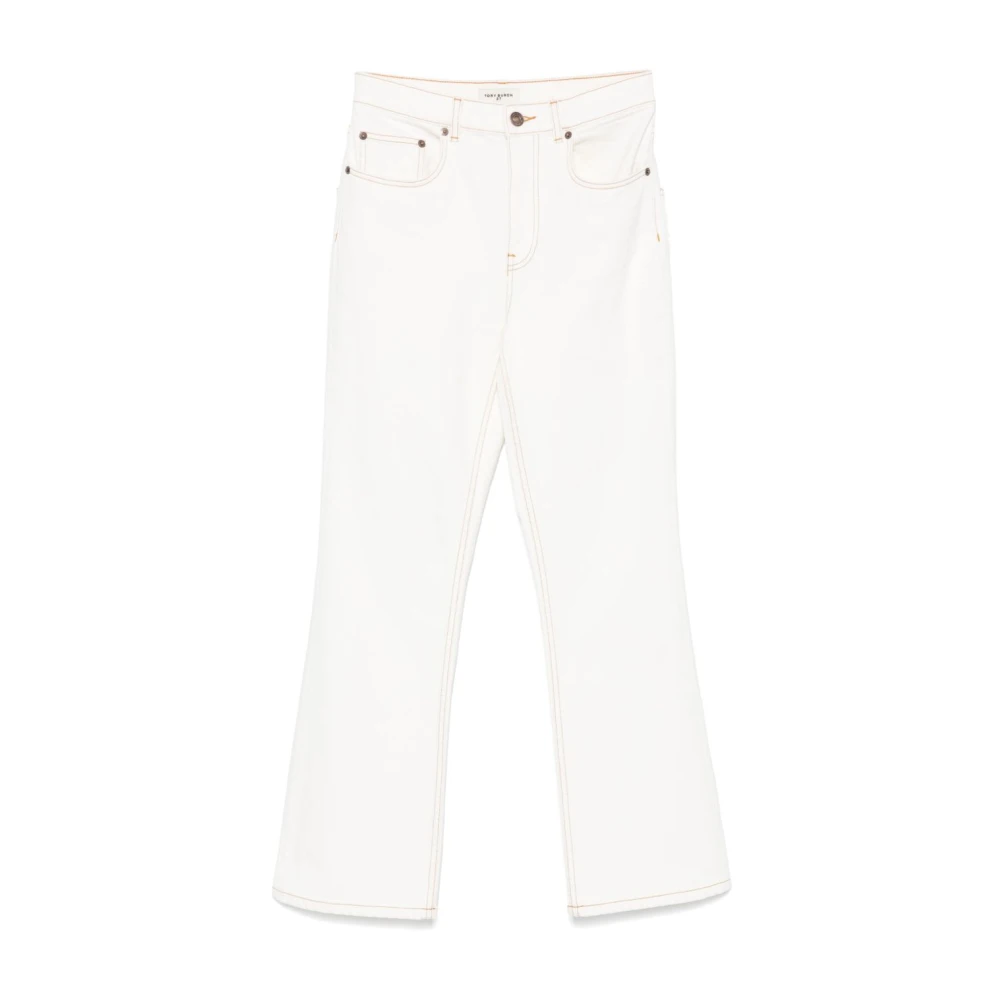 TORY BURCH Witte Jeans met Klassieke Vijf Zakken White Dames