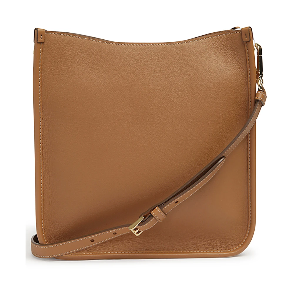 Prada Hazelnoot Leren Schoudertas met Iconisch Logo Brown Dames