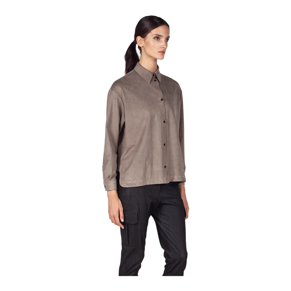 RRD Fleece Suede-effect Stretch Blouse Beige Dames