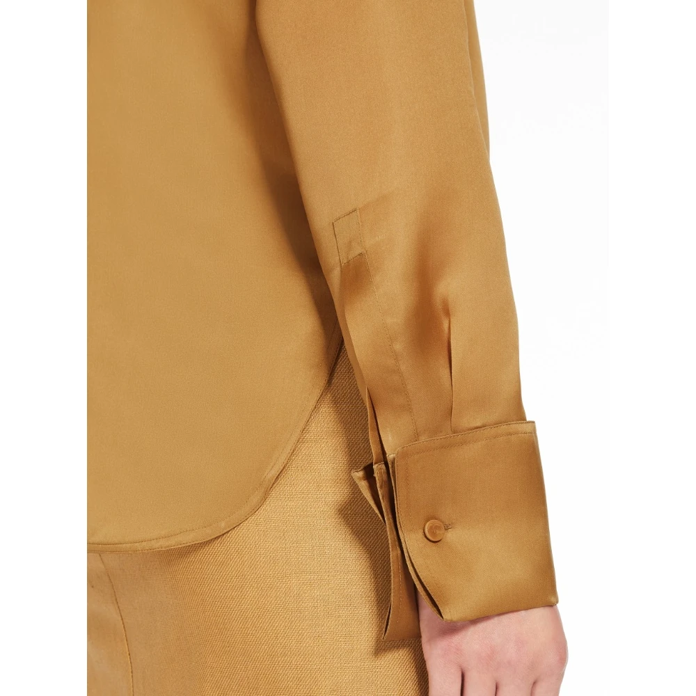 Max Mara Klassieke Zijden Shirt Bruin Brown Dames