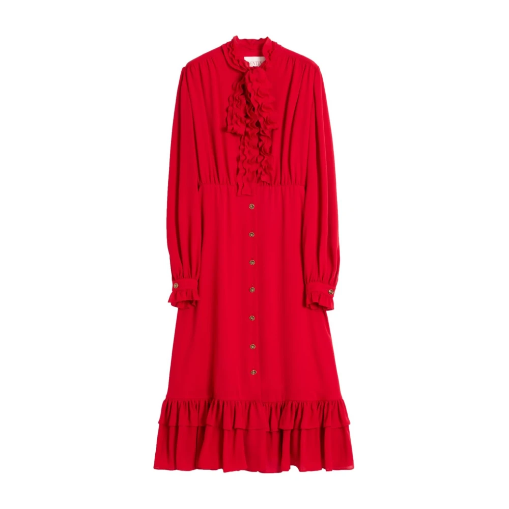 Valentino Garavani Women's Red Midi Dresses,, Midi Day Dress Large