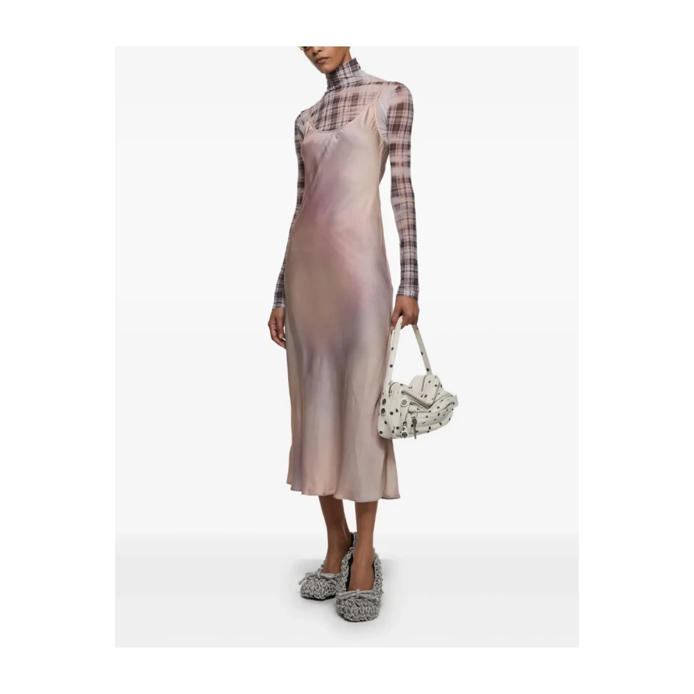 Acne Studios Multi Pink Jurk met Zijstrik Pink Dames