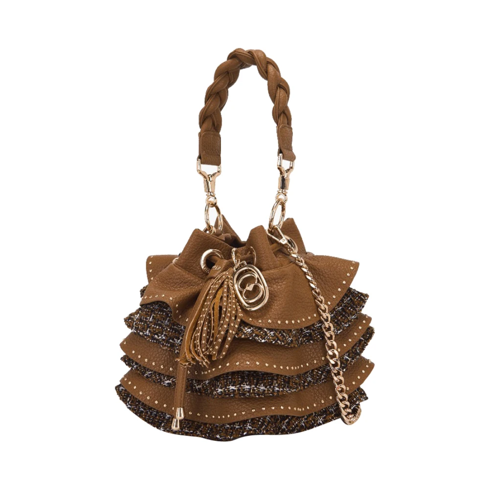 La Carrie Bruine leren emmer tas Frou Brown Dames