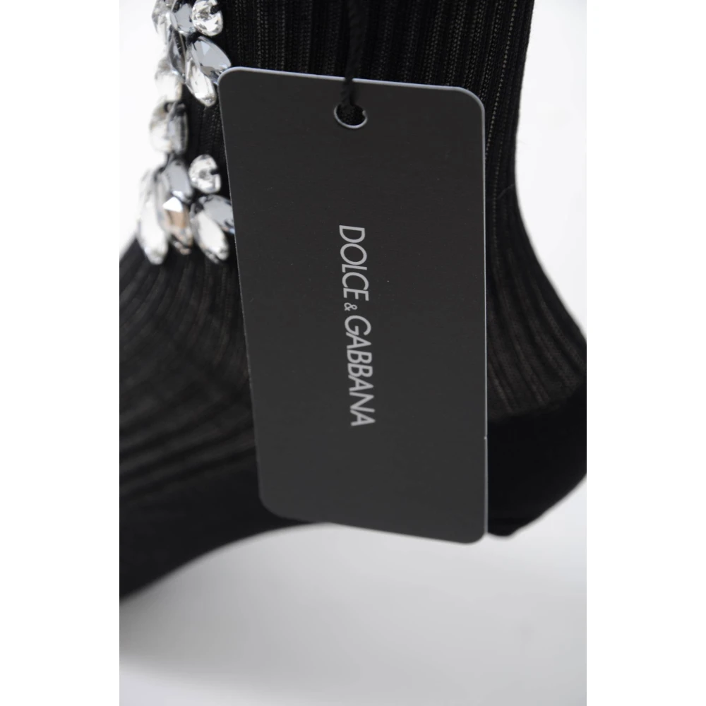Dolce & Gabbana Sokken met Juwelen voor Vrouwen Black Dames
