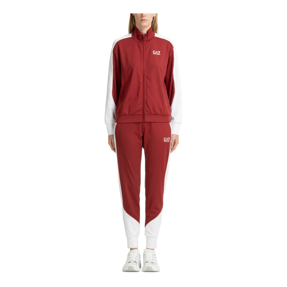 Emporio Armani EA7 Multicolor Tracksuit met Ritssluiting Red Dames