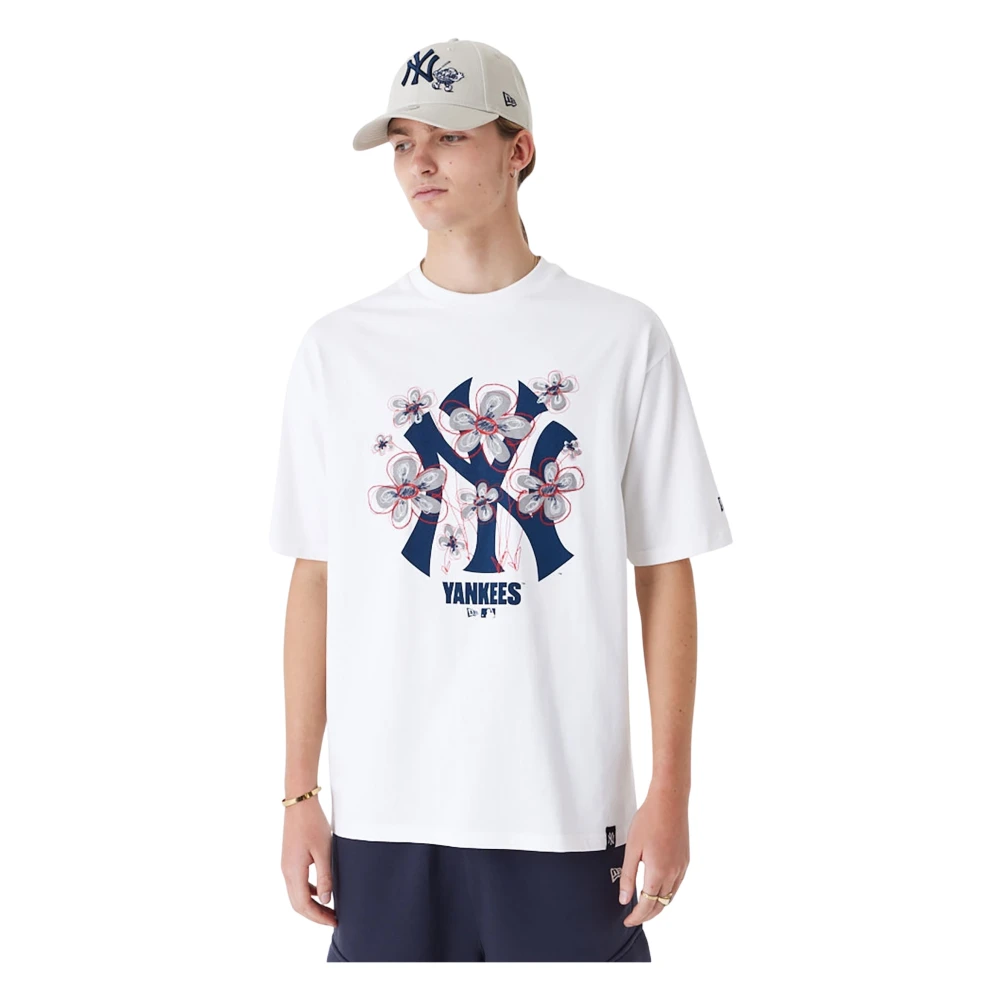 new era Yankees MLB Floral Logo Shirt White Dames