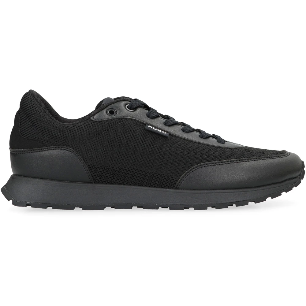 Hugo Men's Black Sneakers, 7 Uk, Low-Top Trainers In Fabric