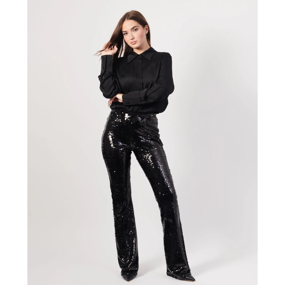 Armani Exchange Zwarte Paillettenbroek Black Dames