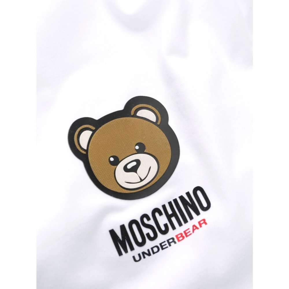 Moschino Leo Teddy Print Wit T-shirt White Dames