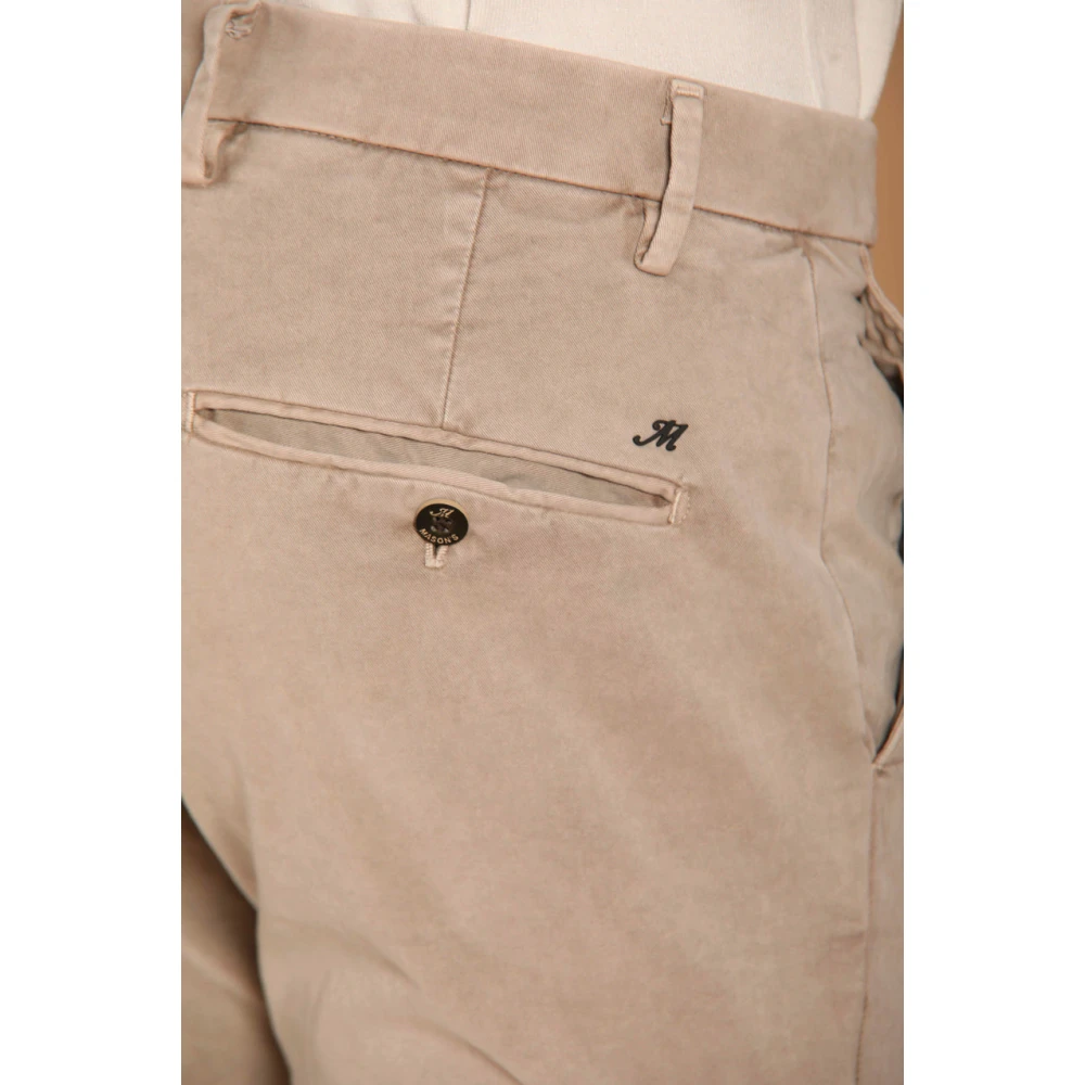 Mason's Gemarmerd Stretch Chino Broek Beige Heren