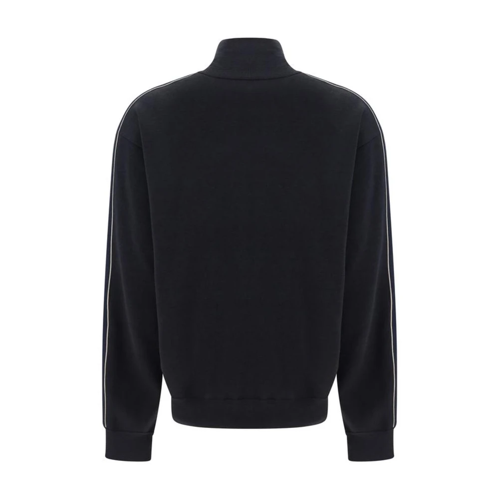 The Row Zijden Hoogsluitende Rits Sweatshirt Black Dames