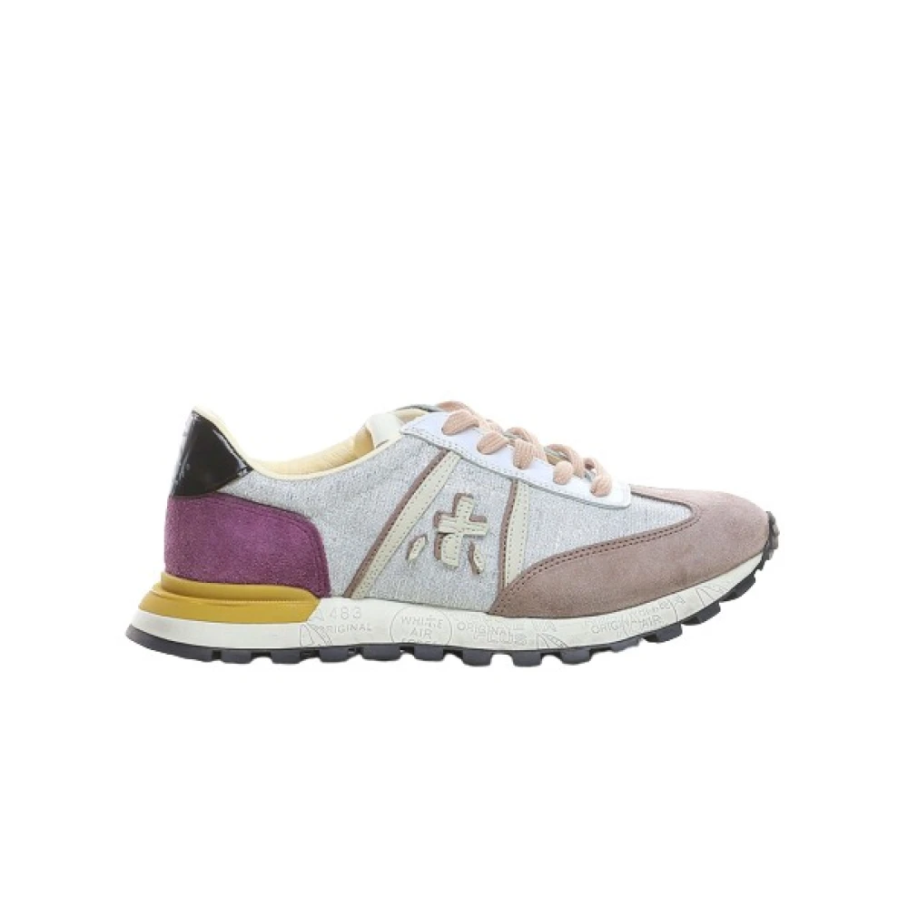 Premiata Johnlow Sneakers in gemixte texturen Dames Schoenen Grijs