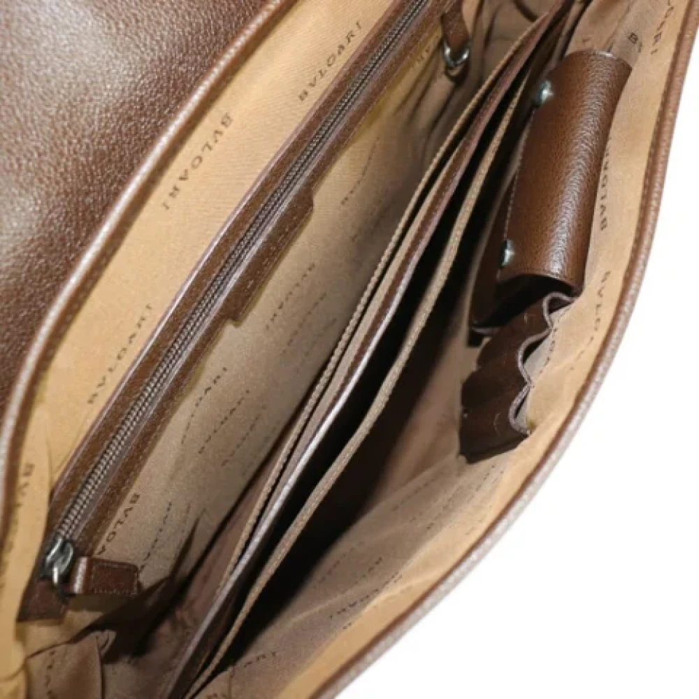 Bvlgari Vintage Pre-owned Leather shoulder-bags Brown Dames