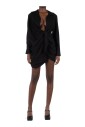 robe-noire-drapee-avec-col-pointu