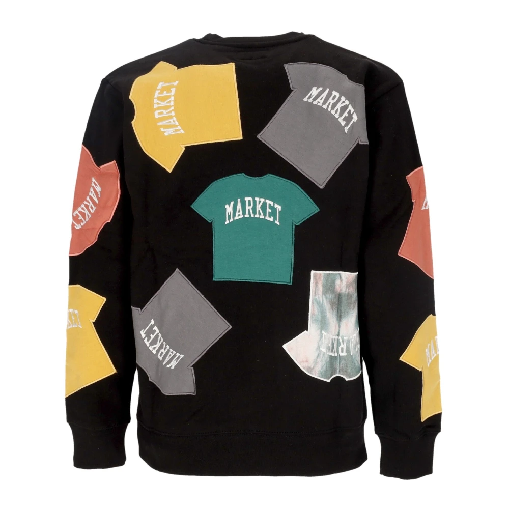 Market Zwarte Crewneck Sweatshirt met Patch Black Heren