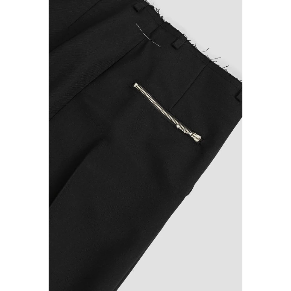 MM6 Maison Margiela Zwarte Rechte Broek met Riemlussen Black Heren