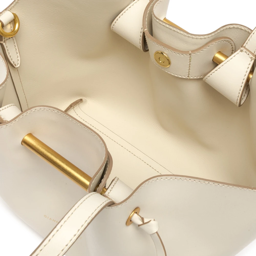 Gianni Chiarini Leren schoudertas White Dames